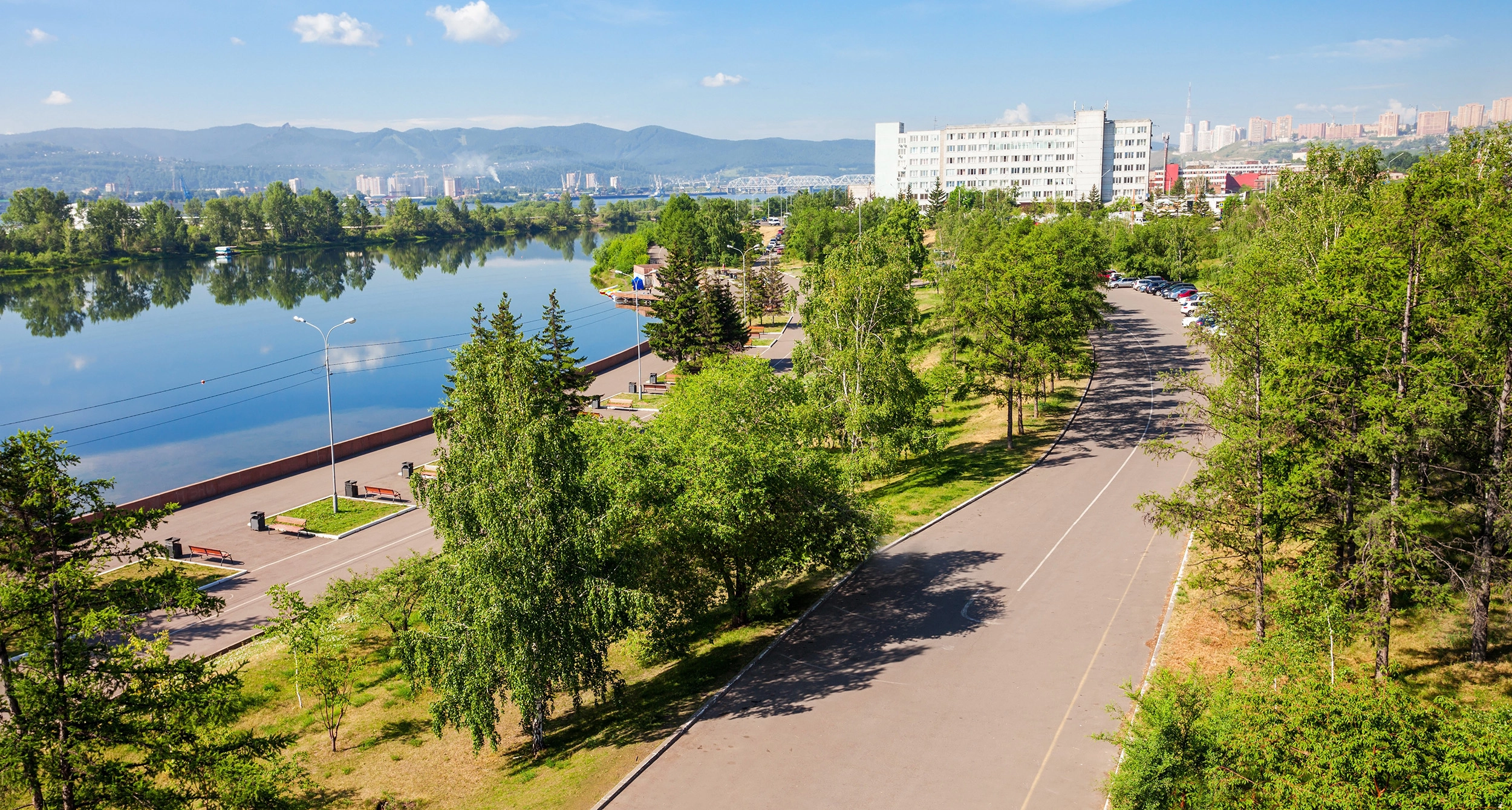 Набережная Енисея в Красноярске